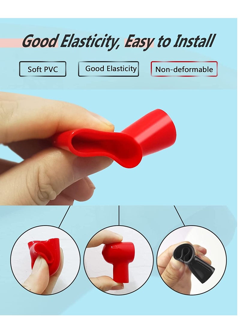 SYOSI Battery Terminal Boots Insulating Covers 20 Pack 10 Red 10 Black Protector Cable Lug Caps Replacement Tools for Auto Marine Commercial and Power Sports Insulating Rubber Covers Skins Tool Parts  - Image 5