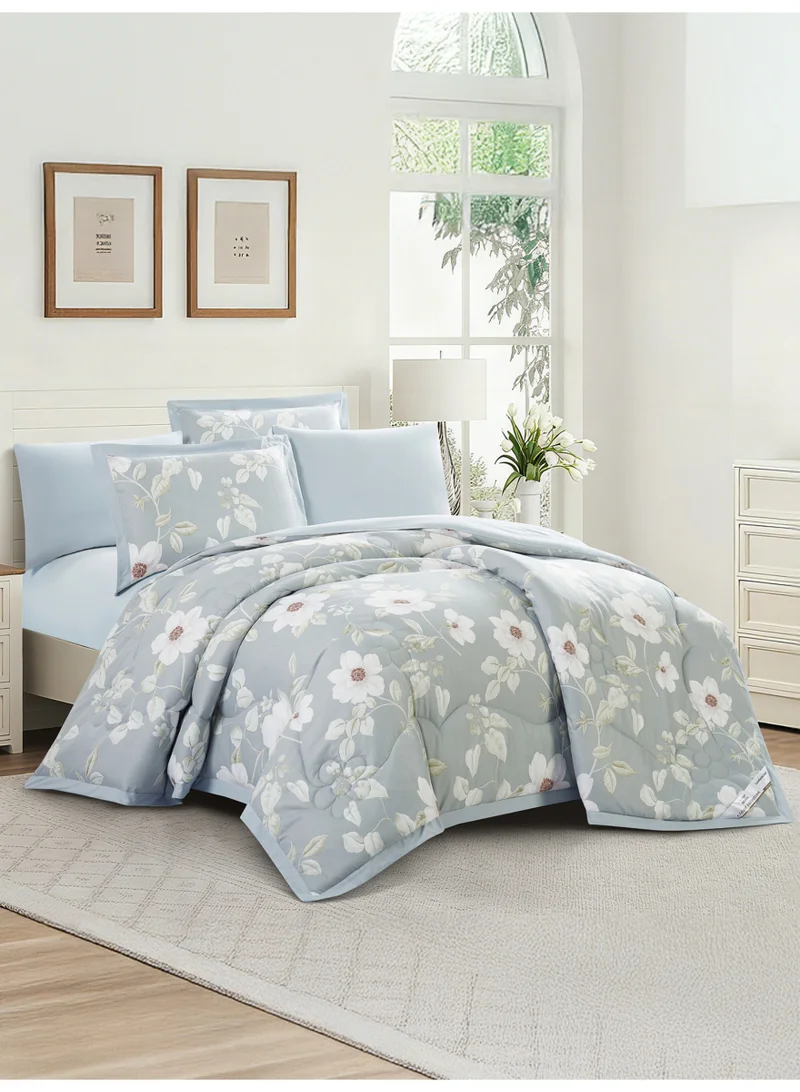 دونا مفرش 6 قطع مقاس مزدوج يناسب سرير 200×200 سم تصميم مشجر مطبوع من مايكروفايبر كلاود كولكشن