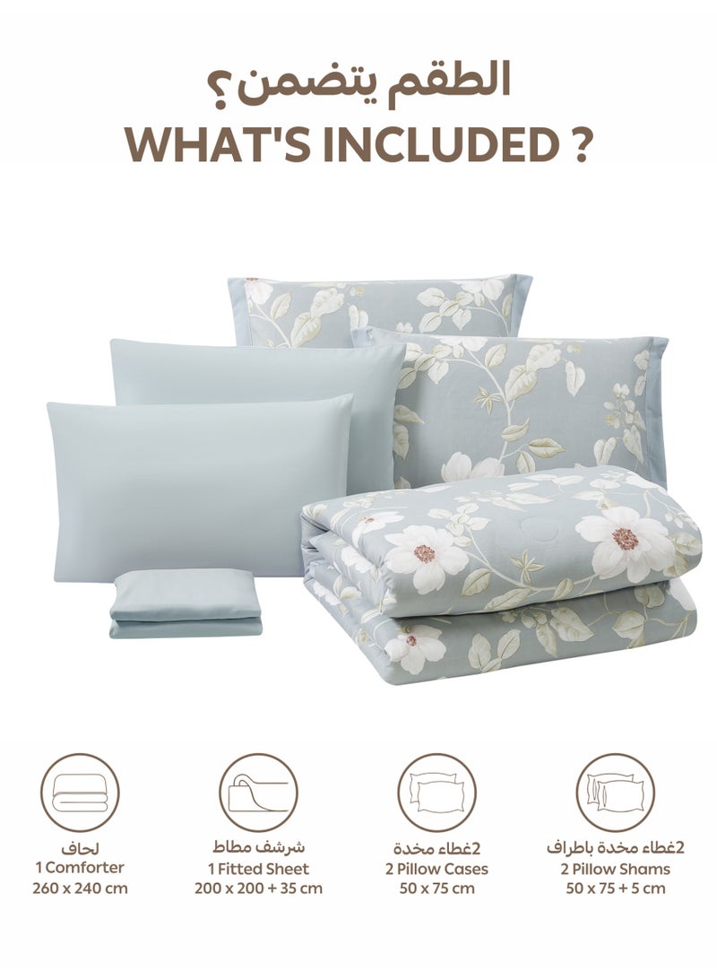 Doona Bedding Comforter Set, Fits 200×200 cm King Size Bed – 6 Pcs Reversible Printed Design – 350 GSM All-Season Comforter – Premium Brushed Microfiber - Image 4