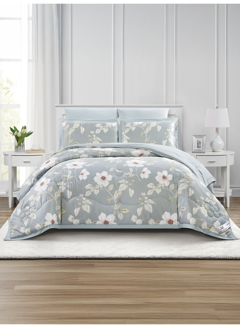 Doona Bedding Comforter Set, Fits 200×200 cm King Size Bed – 6 Pcs Reversible Printed Design – 350 GSM All-Season Comforter – Premium Brushed Microfiber - Image 1
