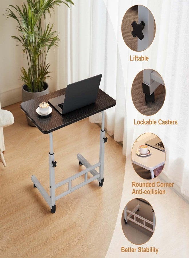 MilleLoom Small Standing Desk with Wheels, Portable Standing Desk Adjustable Height, Small Computer Desk Rolling Desks, Portable Laptop Standing Table for Home Office Study Bedroom Black - Image 2