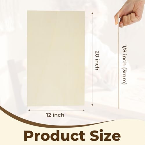 lilLittle 12 Pack Basswood Sheets 12"x20"x1/8", 3mm Basswood for Laser Cutting, Wood for Laser Cutting and Engraving, Laser Engraver Blanks, DIY Architectural Models Making, Wood Engraving - Image 2