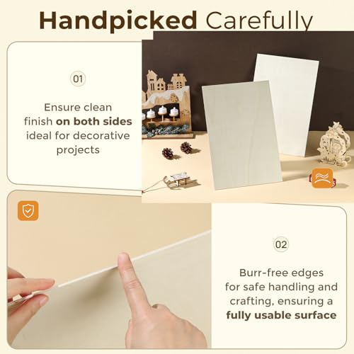 lilLittle 12 Pack Basswood Sheets 12"x20"x1/8", 3mm Basswood for Laser Cutting, Wood for Laser Cutting and Engraving, Laser Engraver Blanks, DIY Architectural Models Making, Wood Engraving - Image 4