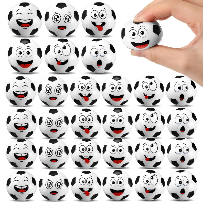 Arrowbash 24 Pcs Mini Face Soccer Stress Balls for Boys Girls Fidget Toys Bulk Foam Balls for Stress and Anxiety Relief Balls for Party Favors Birthday Gift Decoration - Image 3