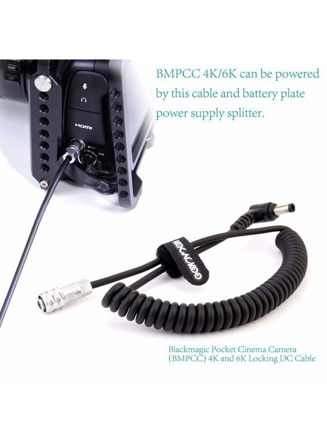 KOCACKOO V-Mount Lock Battery Plate Power Supply Splitter Adapter with 15mm Rod Clamp + BMPCC 4K and 6K Locking DC Cable for Blackmagic Pocket Cinema Camera 4K/6K. - Image 5