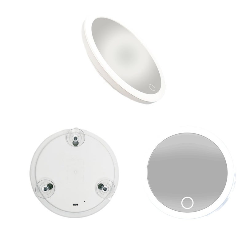 Smart suction cup makeup mirror with led lamp charging 10 times 20 times 30 times 40 times magnification makeup mirror blackhead removal - Image 5