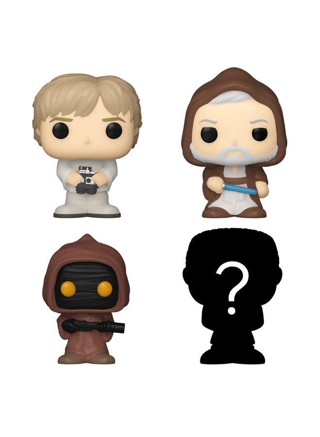 Funko Bitty POP! Star Wars - Luke, 4-Pack - Luke Skywalker, OBI-Wan Kenobi, Jawa and A Surprise Mystery Mini Figure - 0.9 Inch (2.2 Cm) Collectable - Stackable Display Shelf Included - Gift Idea - Image 2