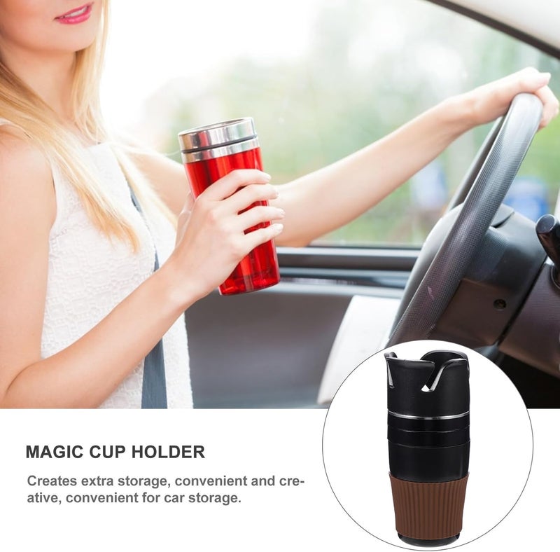 Multi-Function Vehicle Water Cup Holder Black Silver Edge Universal Car Drink Holder for Travel and Daily Use - Image 2
