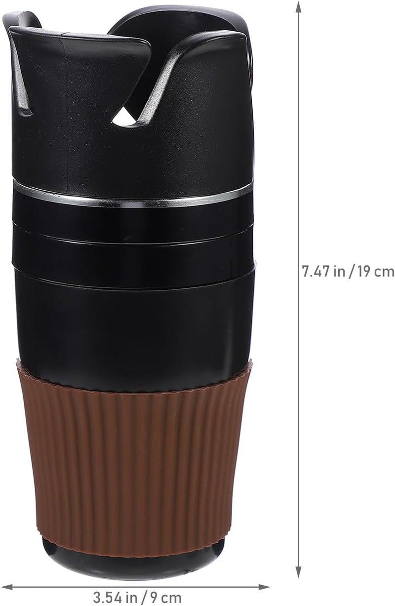 Multi-Function Vehicle Water Cup Holder Black Silver Edge Universal Car Drink Holder for Travel and Daily Use - Image 1
