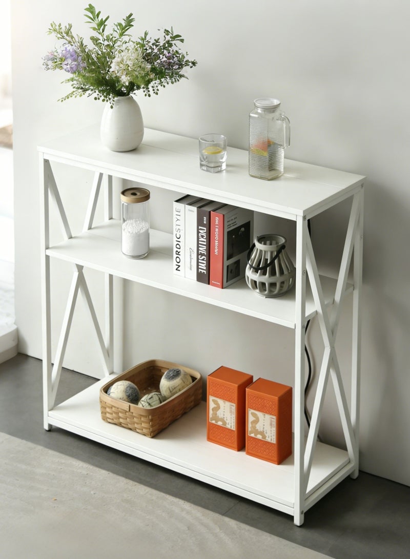 WEMART 100*35*90cm Console Table, Adjustable Sofa Table with Storage Shelf and Entryway Table for Couch Hallway Entrance Living Room - Image 1