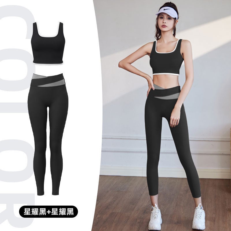 High-Elastic Color-Spliced Rim Sports Underwear Push-Up Chest Large Collapsing Parammary Anti-Shock No Strangulation Mark Quick-Drying Yoga Bra For Women - Image 1