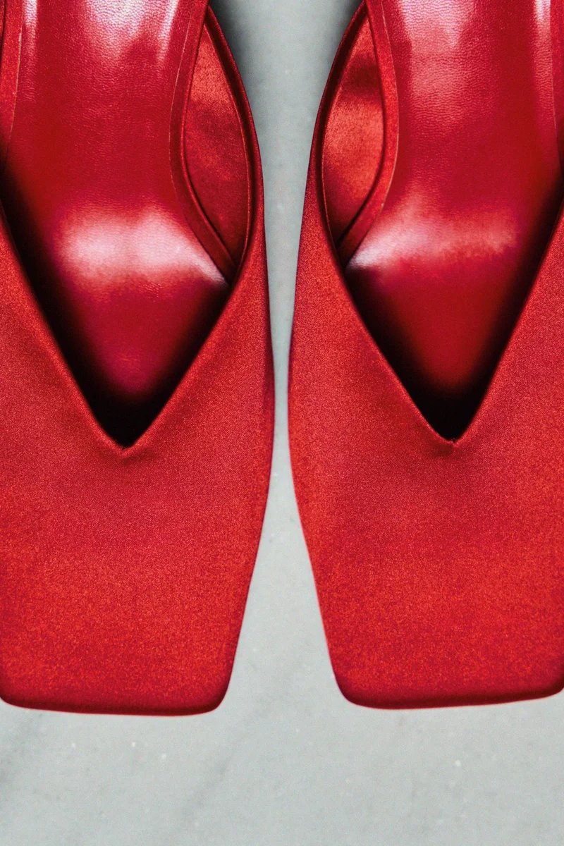 H&M Heeled Satin Mules