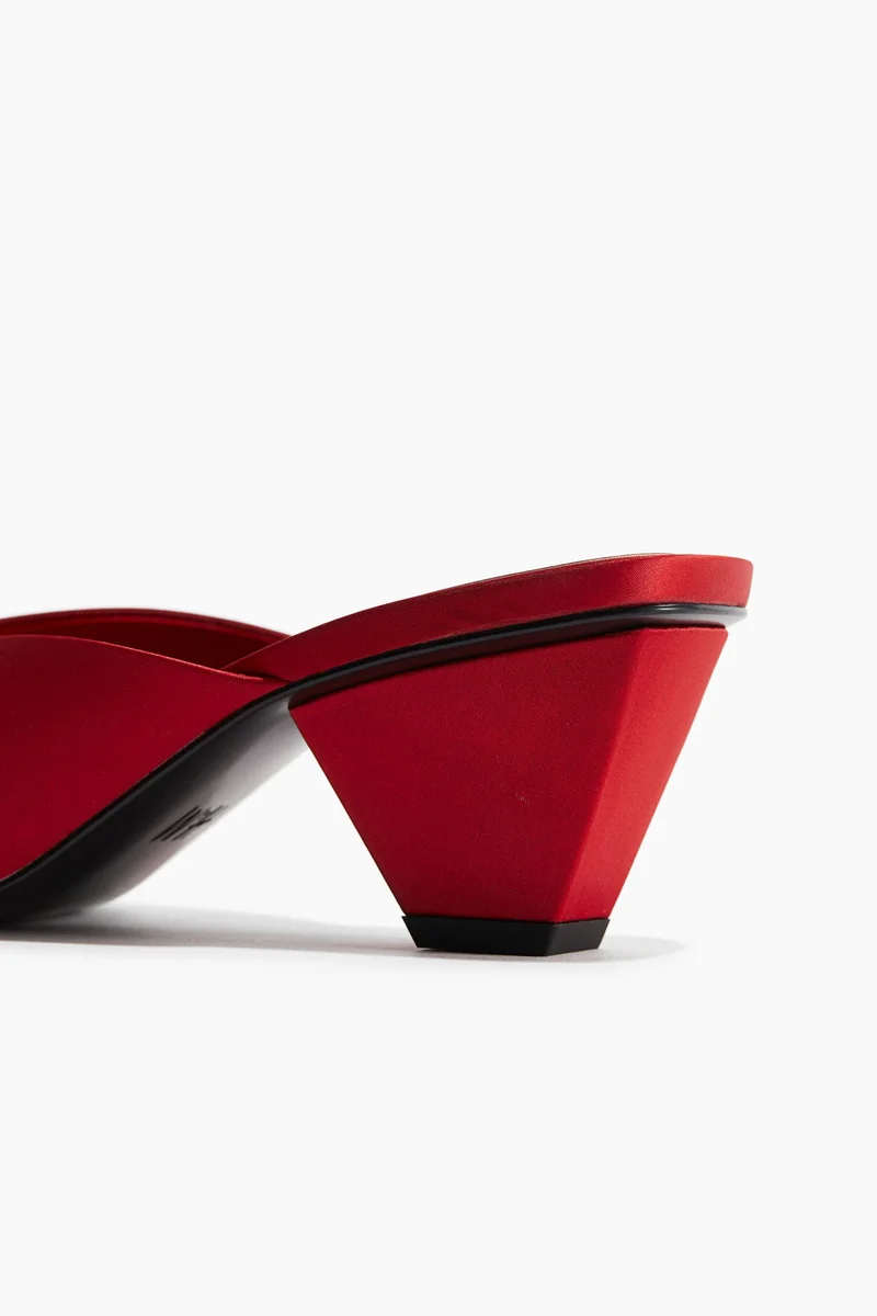 H&M Heeled Satin Mules