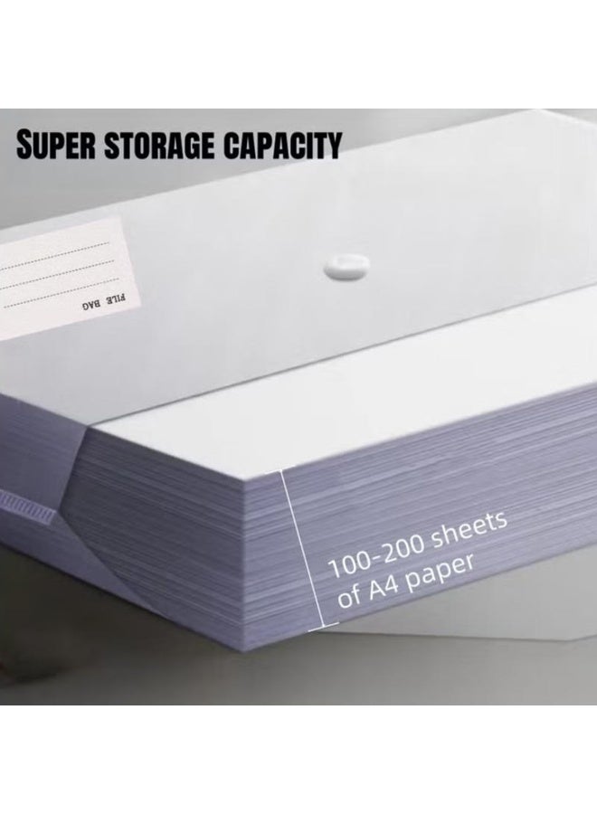 5 Pack Plastic File Folders with Label Pockets - A4 Size Clear Document Envelopes, Assorted Color Poly Organizers for Office School Supplies - Image 3