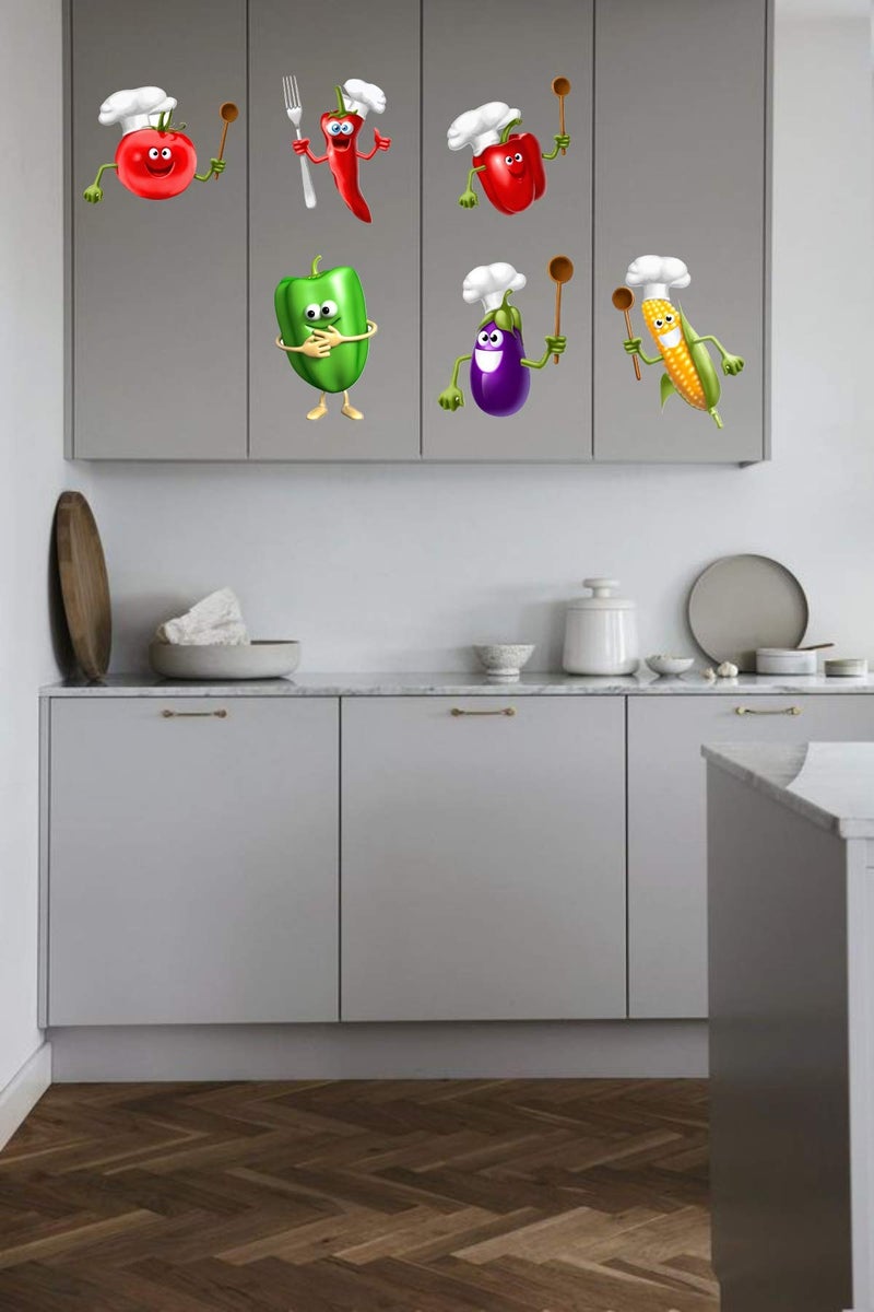 Sticker Studio PVC Vinyl Kitchen Organic Fresh Vegetable Wall Art Decal | Multicolor Sticker for Kitchen, Hall & Living Room | Standard Size (Pack of 1)-Self-Adhesive - Image 3
