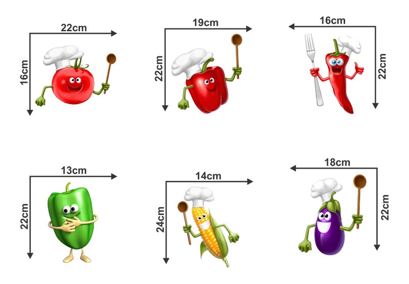 Sticker Studio PVC Vinyl Kitchen Organic Fresh Vegetable Wall Art Decal | Multicolor Sticker for Kitchen, Hall & Living Room | Standard Size (Pack of 1)-Self-Adhesive - Image 2