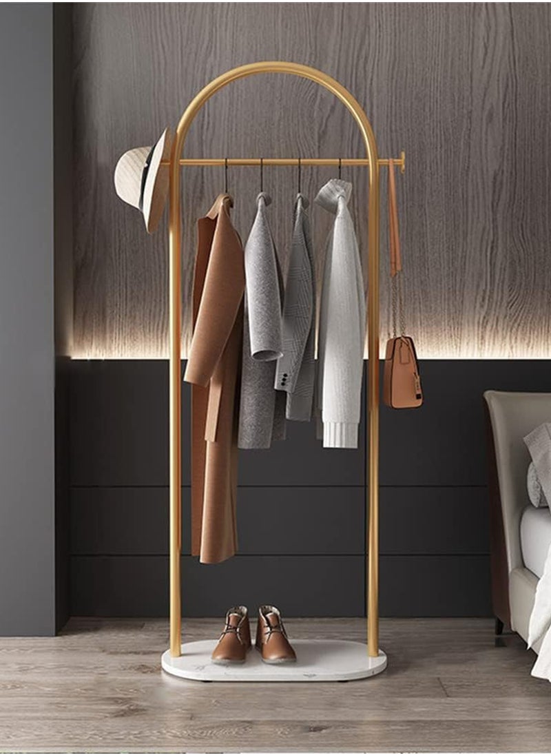 Gold Garment Rack, Modern Coat Racks Freestanding for Hanging Clothes, Heavy-duty Clothing Rack with Marble Base, Standing Coat Rack for Bedroom, Bathroom, Living Room, Boutiques