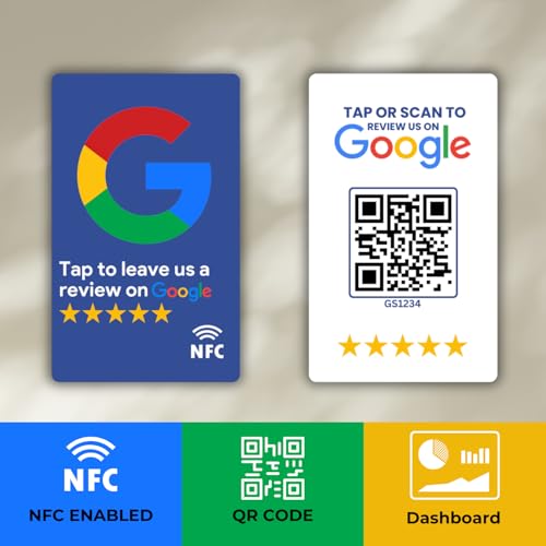 tinydabba Review NFC Card Blue | Along with QR Code | Boost Business Reviews with Tap or Scan | Pre-Configured PVC Card | Works with any NFC-Enabled Smartphone | With Dashboard - Image 2