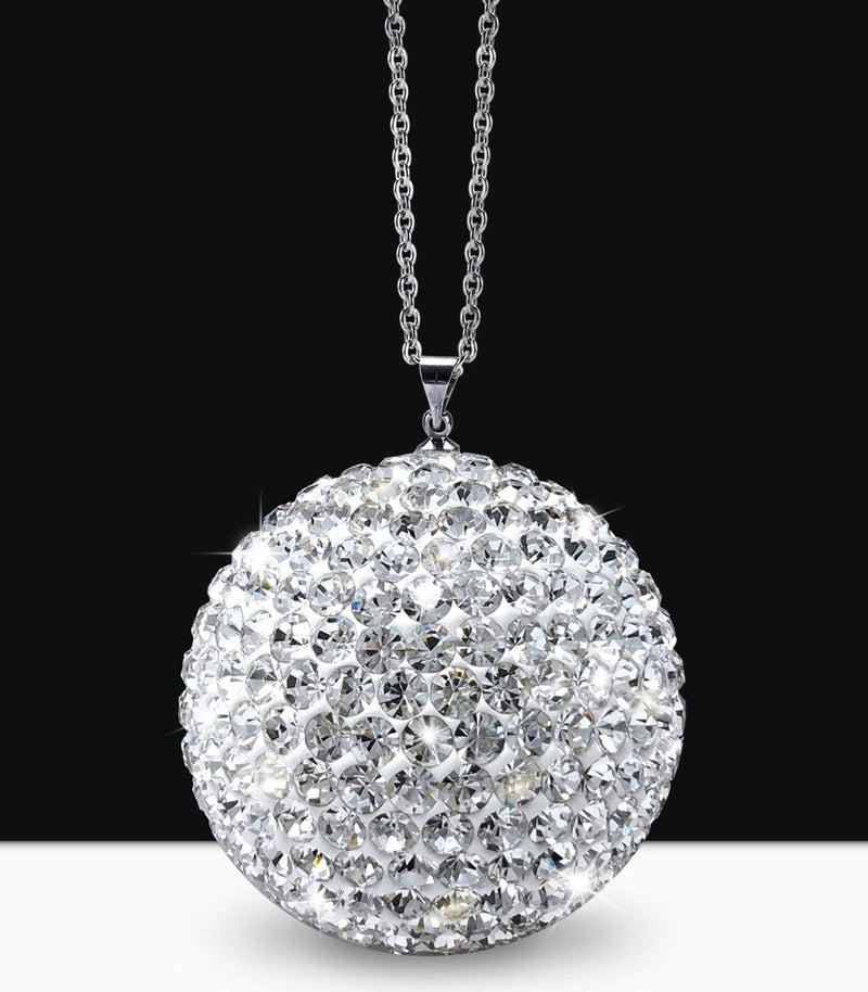ToBeQueen Car Crystal Ball Car Rear View Mirror Pendant Carm Bling Car Decor Accessories Car Bling Decoration For Women - Image 1
