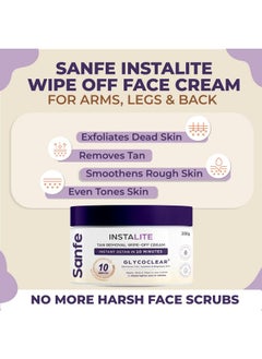 Sanfe Detan Cream Instalite Detan Wipe Off 200 Gm With Glycoclear Technology 1 Tone Brighter In 10 Mintues For Legs Arms Underarms And Back Detan Cream Pack For Tan Removal & Glowing Skin  - Image 3