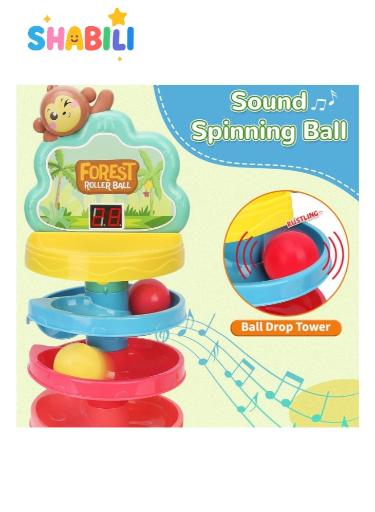 شبيلي لعبة مونتيسوري تعليمية 3 في 1 للأطفال الصغار مع برج الكرات والمطرقة وسلة كرة السلة ولعبة اضرب الخلد، مركز نشاط تفاعلي لتنمية المهارات الحركية الدقيقة والتعليم المبكر، مناسبة لعمر 18 شهرًا فأكثر - Image 4