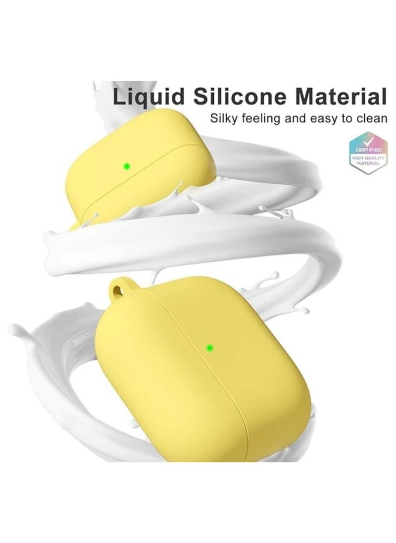 Waldic - Apple AirPods 4 Soft Silicone Case | Compatible with Apple AirPods 4 (Front LED Visible) | Shockproof Full-Body Protective Case Cover for Apple AirPods 4 with Keychain (Airpods Not Included) - Yellow - Image 1