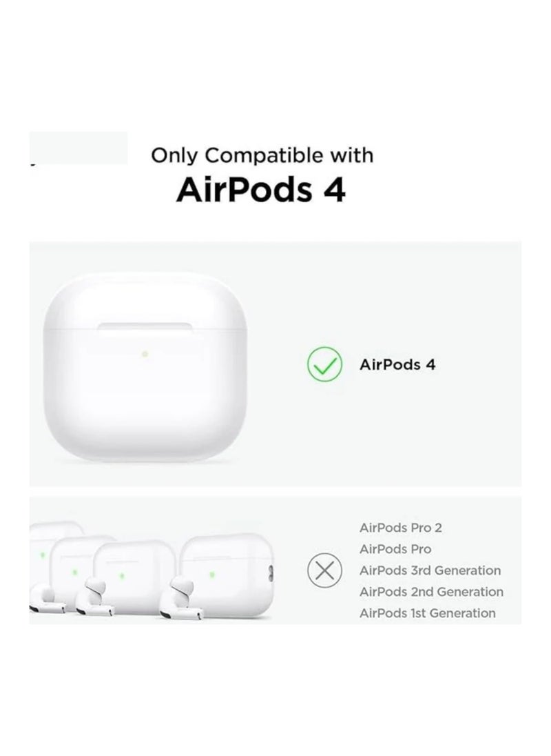 Waldic - Apple AirPods 4 Soft Silicone Case | Compatible with Apple AirPods 4 (Front LED Visible) | Shockproof Full-Body Protective Case Cover for Apple AirPods 4 with Keychain (Airpods Not Included) - Yellow - Image 1
