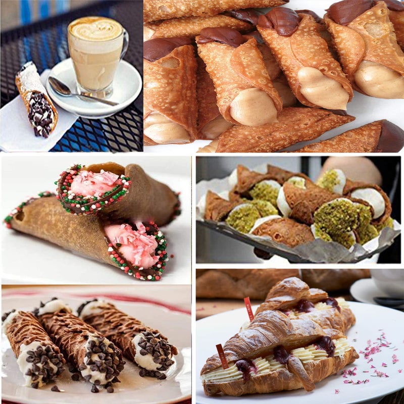 CaoXiong 8 Pack Cannoli Tubes, Stainless Steel 5 inch Pancake Tubes Cream Croissant Spiral Cake Baking DIY Spiral Cake Decoration Tool-Candy Corner Mold - Image 5