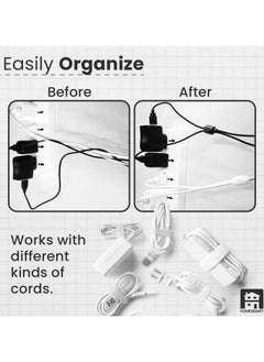 Home Smart 50 Piece Reusable Fastening Cable Ties Microfiber Cloth 6 Inch Hook and Loop Cord Black  - Image 5