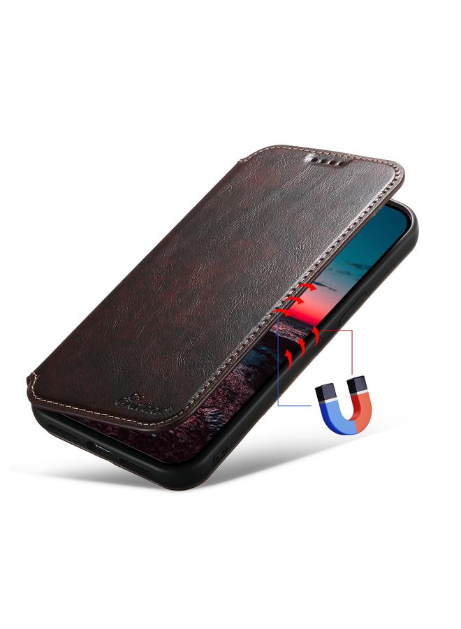 Suteni Case For iPhone 14 J05 Leather Magnetic Magsafe Phone Case - Image 2