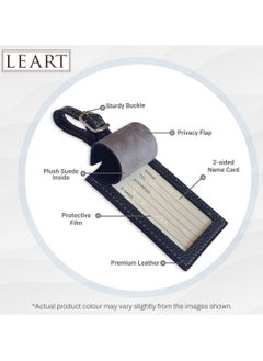 LeArt Luggage Tag Leather – Luggage Tags for Suitcases | Travel Tags for Luggage | Suitcase tags | Leather Luggage Tags | Travel Gifts (Set of 2 | Black)  - Image 3