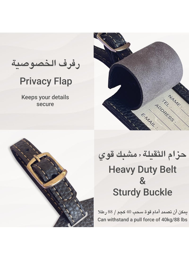 لي آرت علامة الأمتعة الجلدية – علامات الأمتعة لحقائب السفر | علامات السفر للأمتعة | علامات حقائب السفر | علامات الأمتعة الجلدية | هدايا السفر (مجموعة من 2 | أسود)  - Image 5