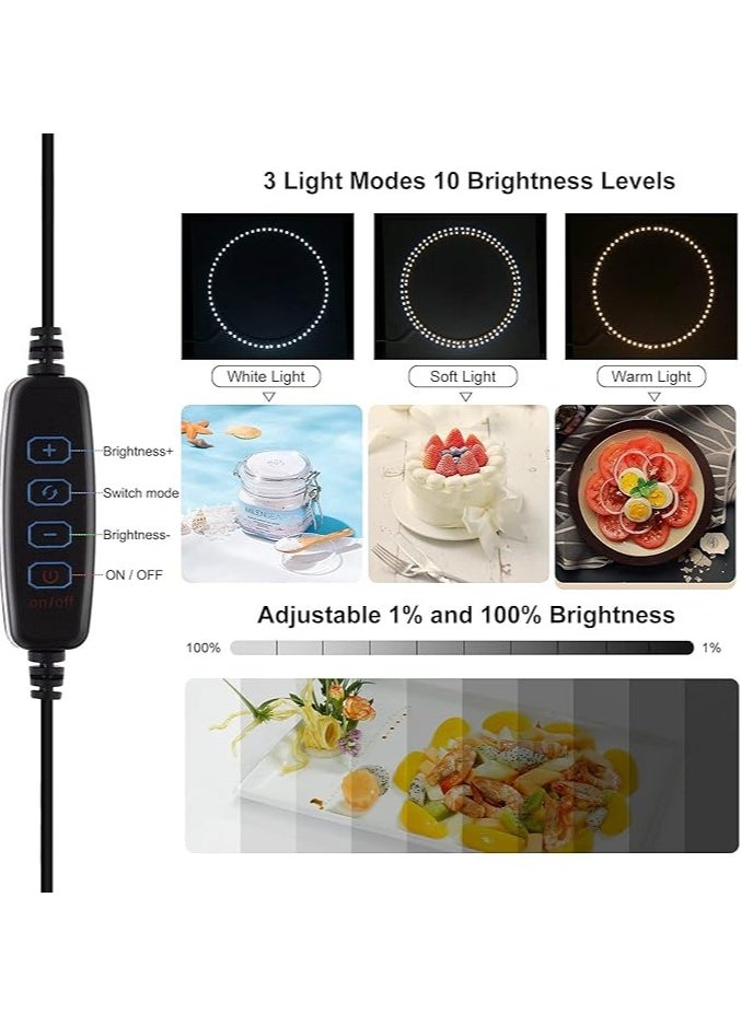 بولوز PULUZ صندوق استوديو الصور، 40 سم قابل للطي صندوق إضاءة LED حلقة ضوء محمول استوديو الصور التصوير الفوتوغرافي خيمة صندوق عدة 12 لونًا خلفيات USB صندوق إضاءة للهواتف كاميرا DSLR 16 × 16 بوصة  - Image 4