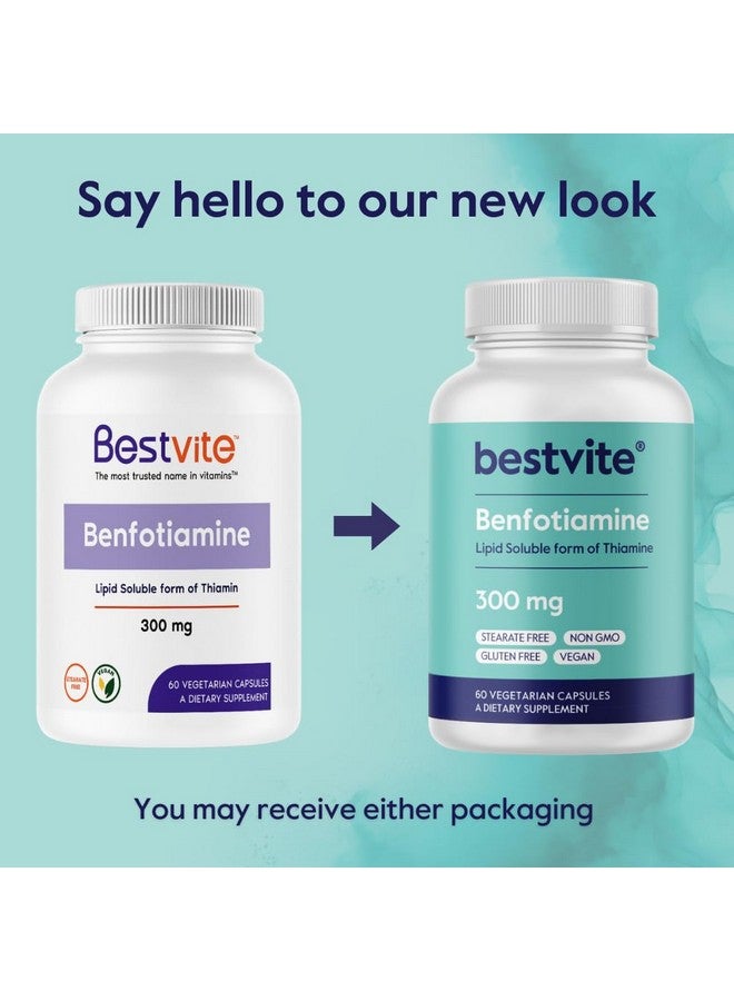 BESTVITE BESTVITE Benfotiamine 300mg (60 Vegetarian Capsules) No Stearates - No Silicon Dioxide - Vegan - Non GMO - Gluten Free - Image 4