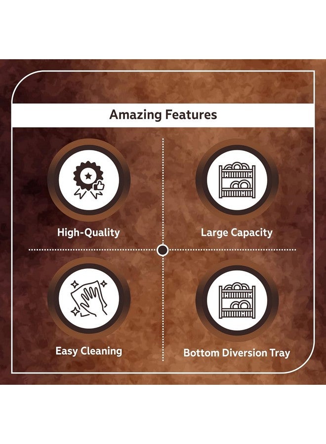 RADIANT Basket Drainer & Dish Drainer Basket for Kitchen/Utensil Stand for Kitchen/Dish Drying Rack with Drainer/Bartan Stand/Dish Rack for Kitchen (Brown, Plastic) - Image 3