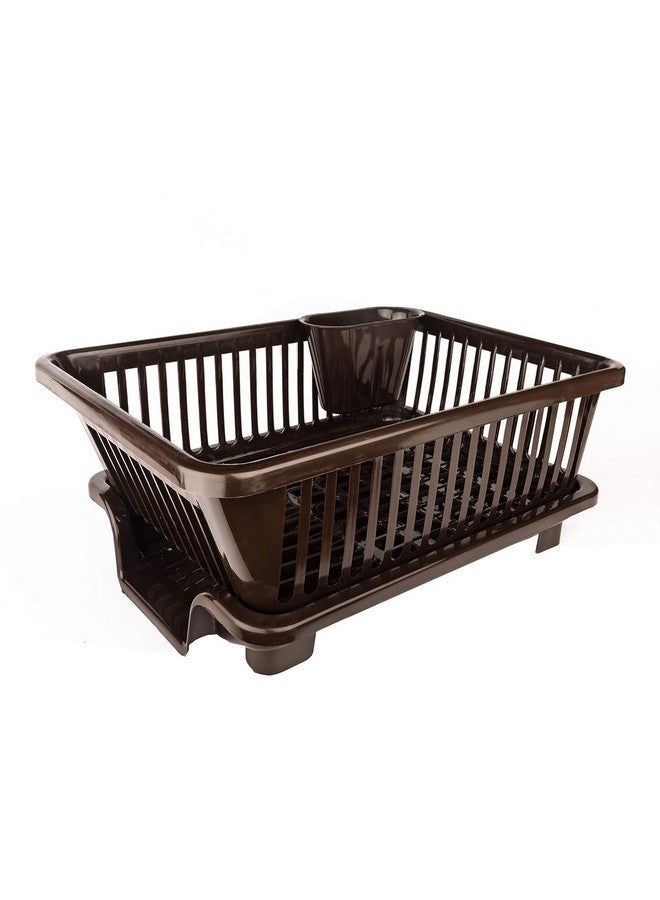 RADIANT Basket Drainer & Dish Drainer Basket for Kitchen/Utensil Stand for Kitchen/Dish Drying Rack with Drainer/Bartan Stand/Dish Rack for Kitchen (Brown, Plastic) - Image 1