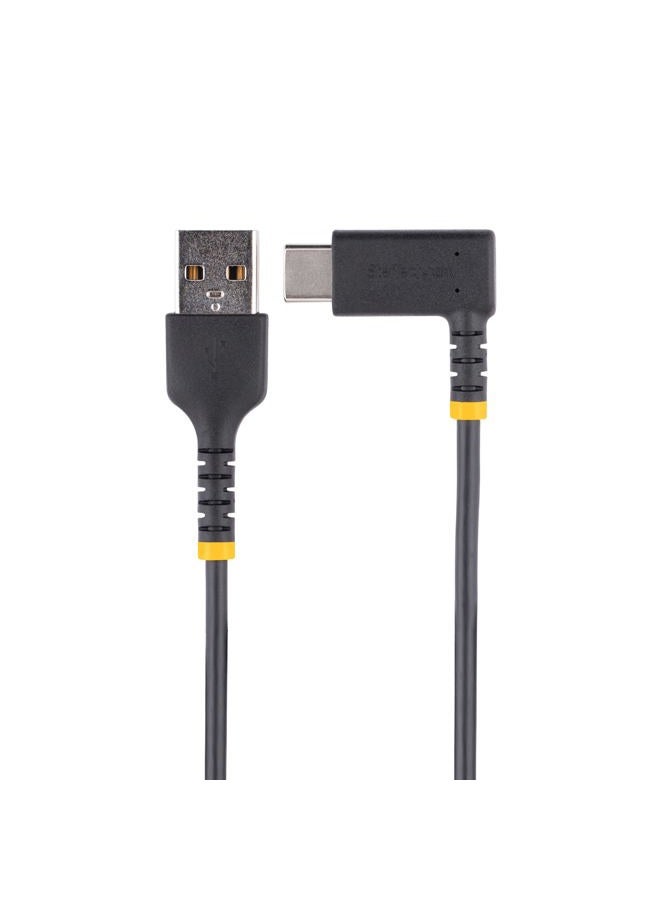 Startech.com 6ft (2m) USB A to C Charging Cable Right Angle - Heavy Duty Fast Charge USB-C Cable - USB 2.0 A to Type-C - Rugged Aramid Fiber - 3A - USB Charging Cord (R2ACR-2M-USB-CABLE) - Image 2