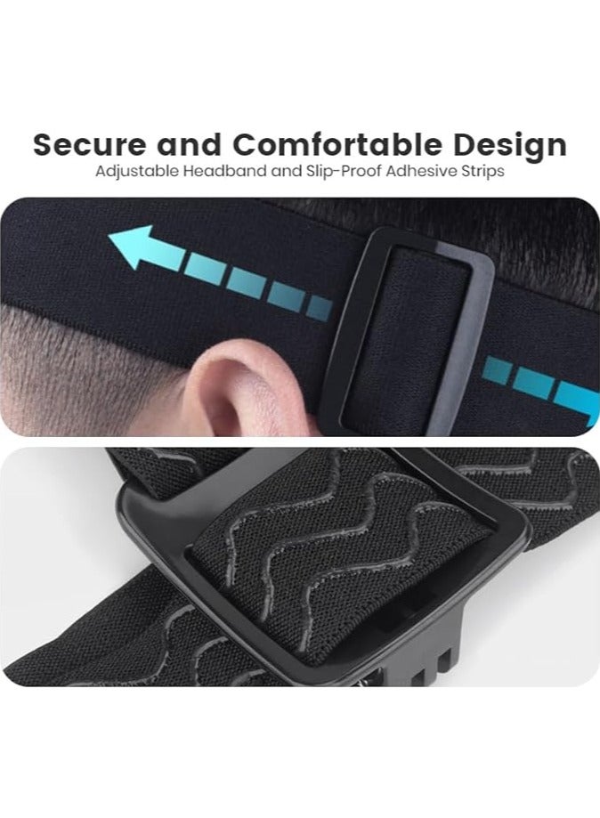 اسرلي وايت حامل هاتف قابل للتعديل على الرأس، حزام حامل كاميرا، حامل رأس عالمي لالتقاط صور الحركة، بث مباشر مع مشبك هاتف للأجهزة مقاس 4"-7" (متوافق مع iPhone وSamsung وGoPro وInsta360 والمزيد) - Image 3