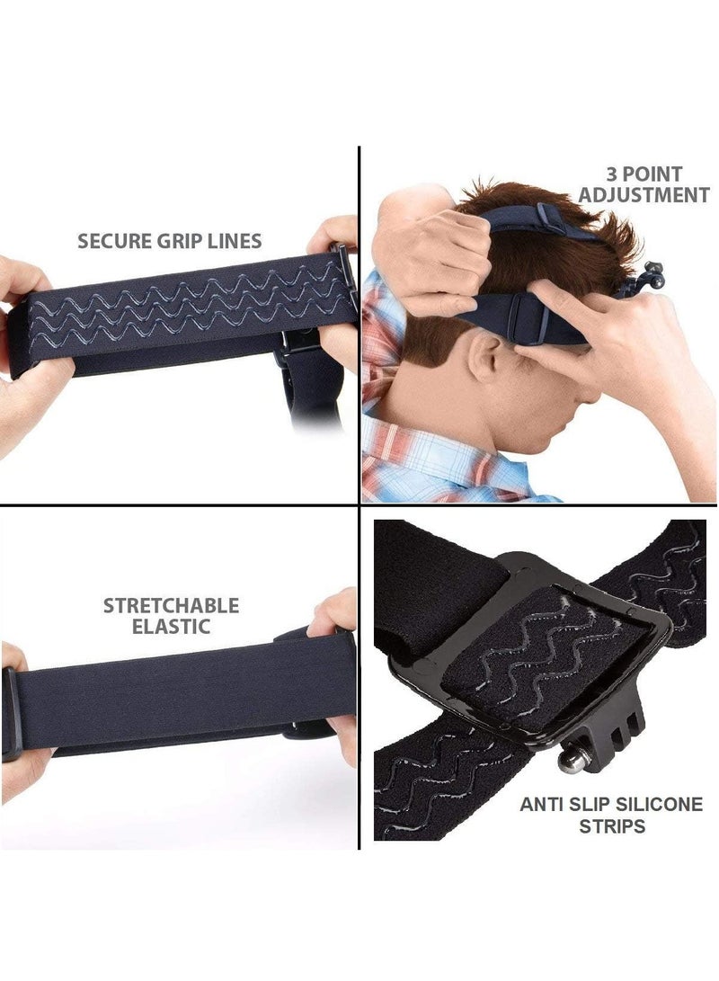 اسرلي وايت حامل هاتف قابل للتعديل على الرأس، حزام حامل كاميرا، حامل رأس عالمي لالتقاط صور الحركة، بث مباشر مع مشبك هاتف للأجهزة مقاس 4"-7" (متوافق مع iPhone وSamsung وGoPro وInsta360 والمزيد) - Image 5