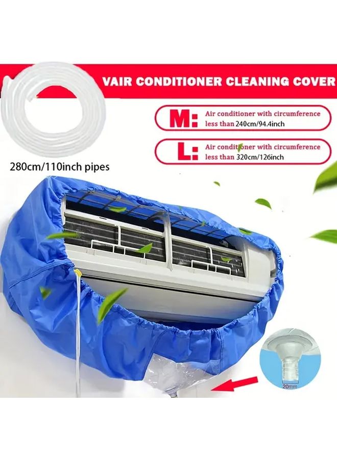 Large 95-130Cm 51.18inch 2HP Air Conditioning Cleaning Cover Reusable Water Wash Bag With Drainage Pipe For Hanging AC Summer Cleaning Tool - Image 1
