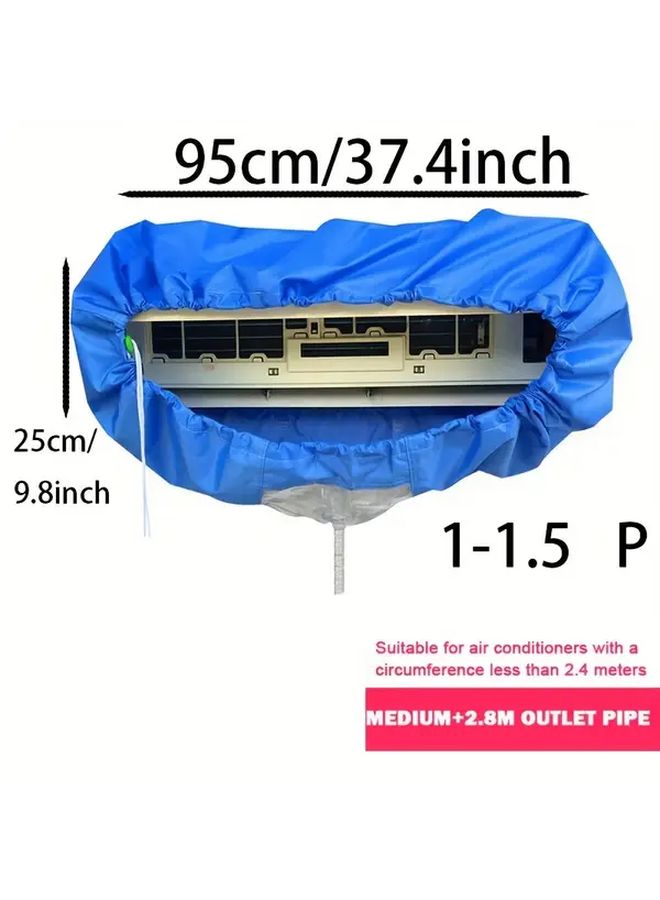 Large 95-130Cm 51.18inch 2HP Air Conditioning Cleaning Cover Reusable Water Wash Bag With Drainage Pipe For Hanging AC Summer Cleaning Tool - Image 3