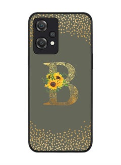 Stylizedd Rugged Black edge case for OnePlus Nord CE 2 Lite 5G Slim fit Soft Case Flexible Rubber Edges Anti Drop TPU Gel Thin Cover - Custom Monogram Initial Letter Floral Pattern Alphabet - B (Olive Green )  - Image 1