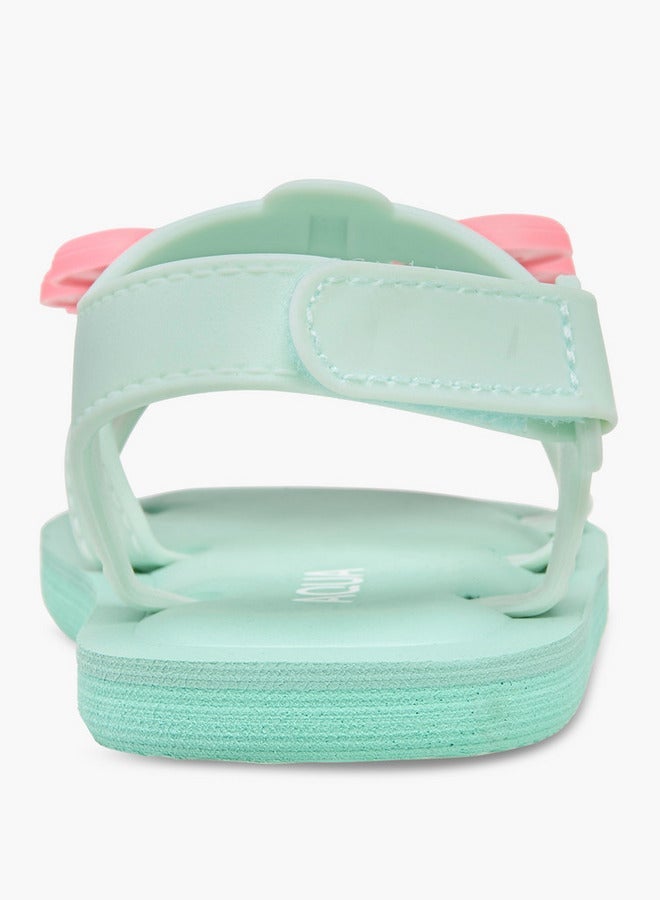 أكوا صنادل بتطريز زهور بإغلاق لاصق - Image 4