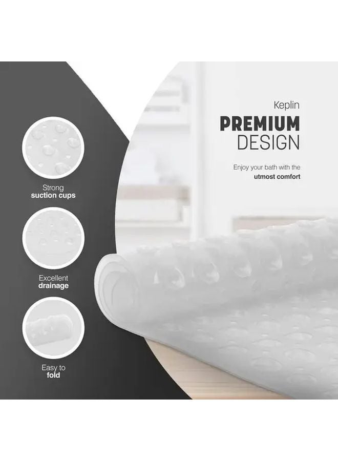 Transparent Bathtub Shower Mat 2 Packs Non Slip Quick Dry with Suction Cups - Image 5