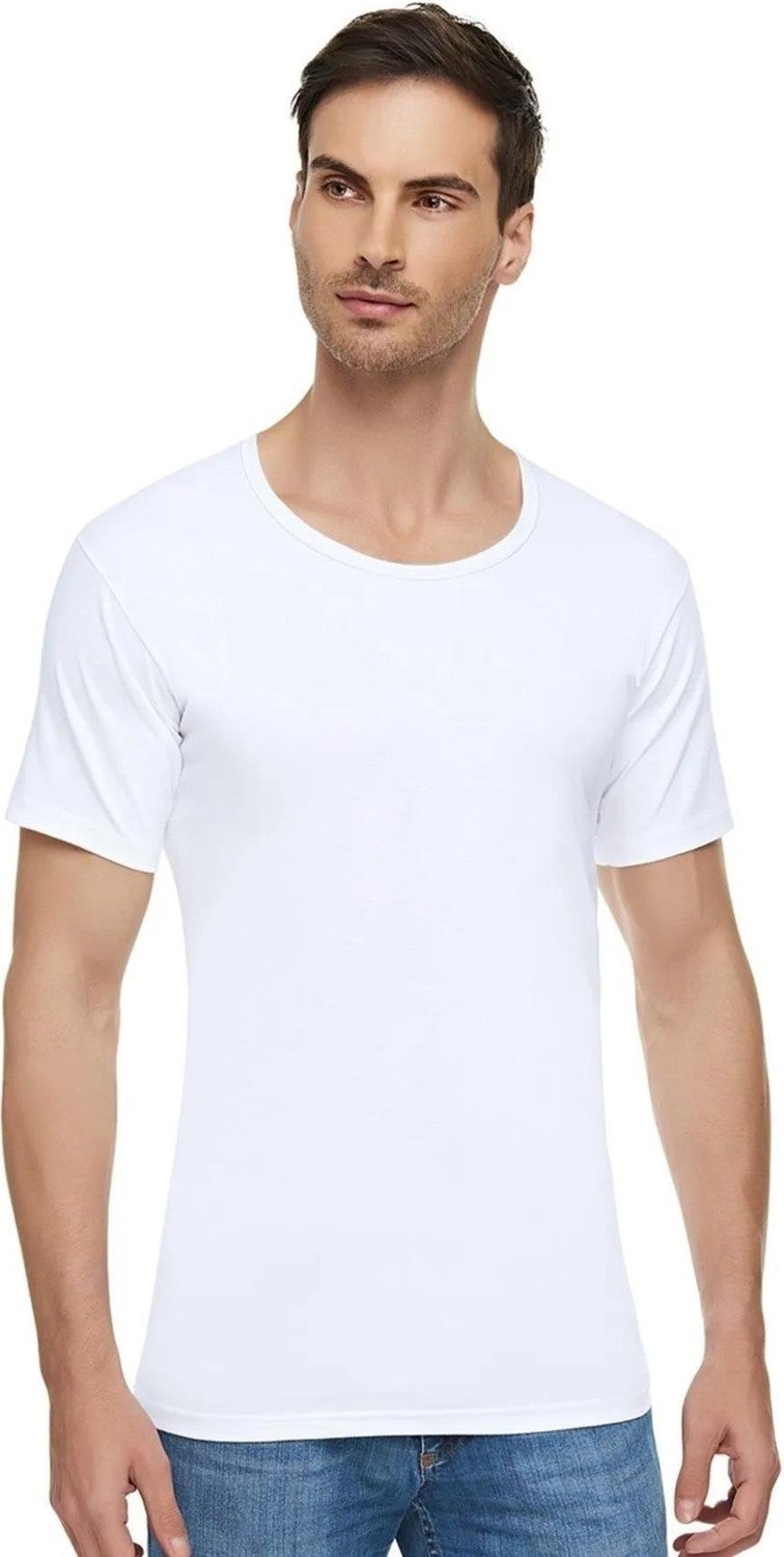Tutku Elit Men's Crew Neck Combed Cotton Undershirt Undershirt 1002 - 6 Pieces - Image 1