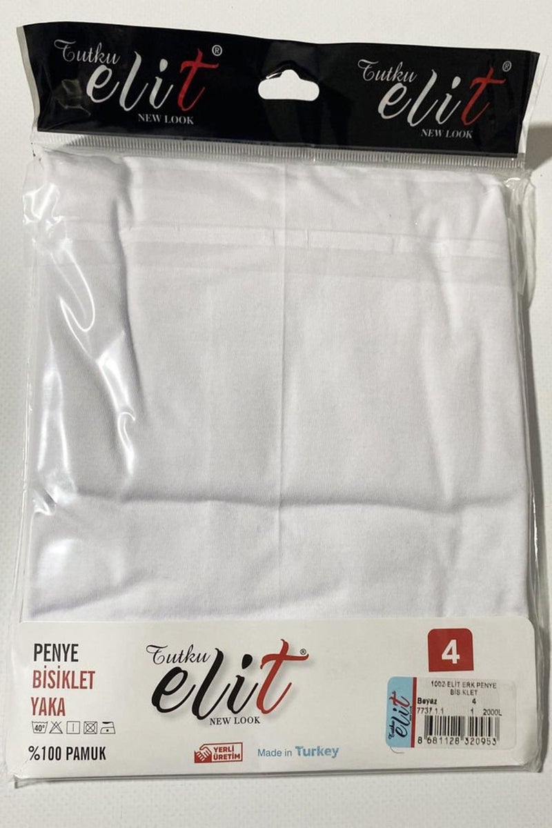 Tutku Elit Men's Crew Neck Combed Cotton Undershirt Undershirt 1002 - 6 Pieces - Image 4