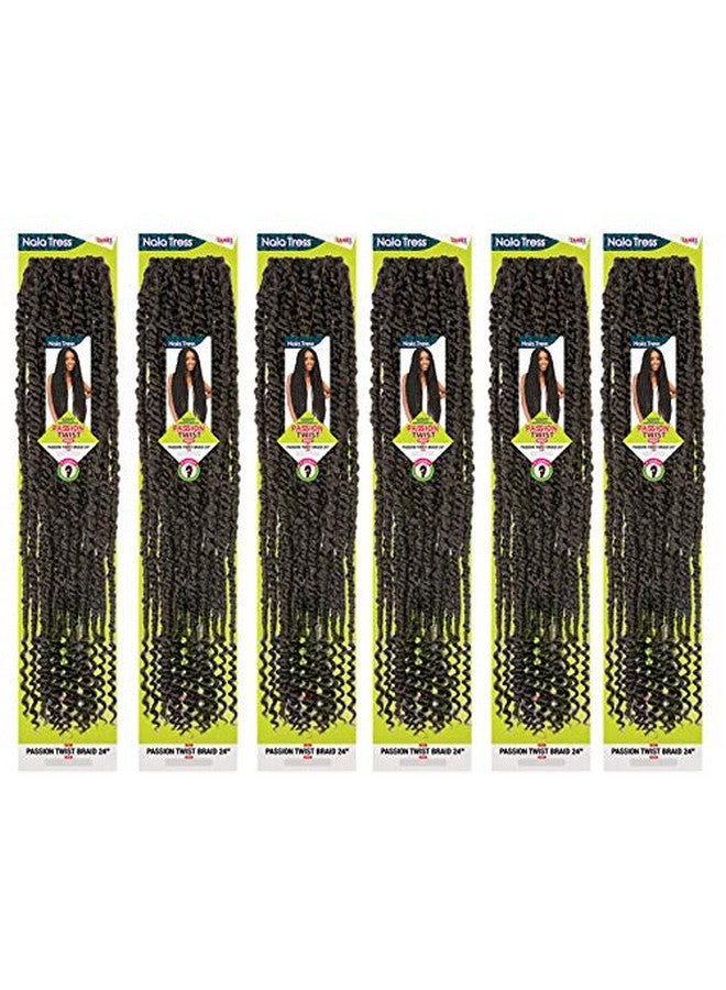 Janet Collection Nala Tress Passion Twist Crochet Braid 24 Pack Of 6 (1B) - Image 2