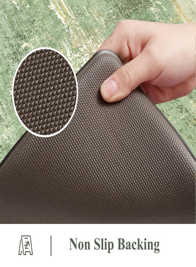 Collive Kitchen Mats Cushioned Anti Fatigue, Modern Abstract Non Slip Kitchen Floor Mat Waterproof Green Sink Rug 2 Piece, Comfort Desk Standing Rugs for Bedroom, Office, Laundry, 17"x29"+17"x47" - Image 3