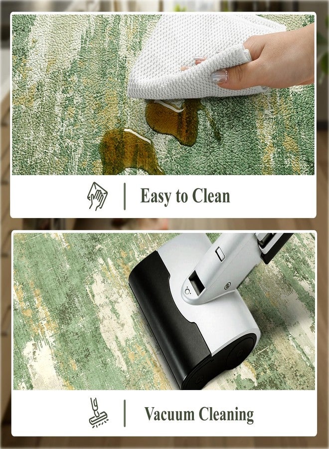 Collive Kitchen Mats Cushioned Anti Fatigue, Modern Abstract Non Slip Kitchen Floor Mat Waterproof Green Sink Rug 2 Piece, Comfort Desk Standing Rugs for Bedroom, Office, Laundry, 17"x29"+17"x47" - Image 4