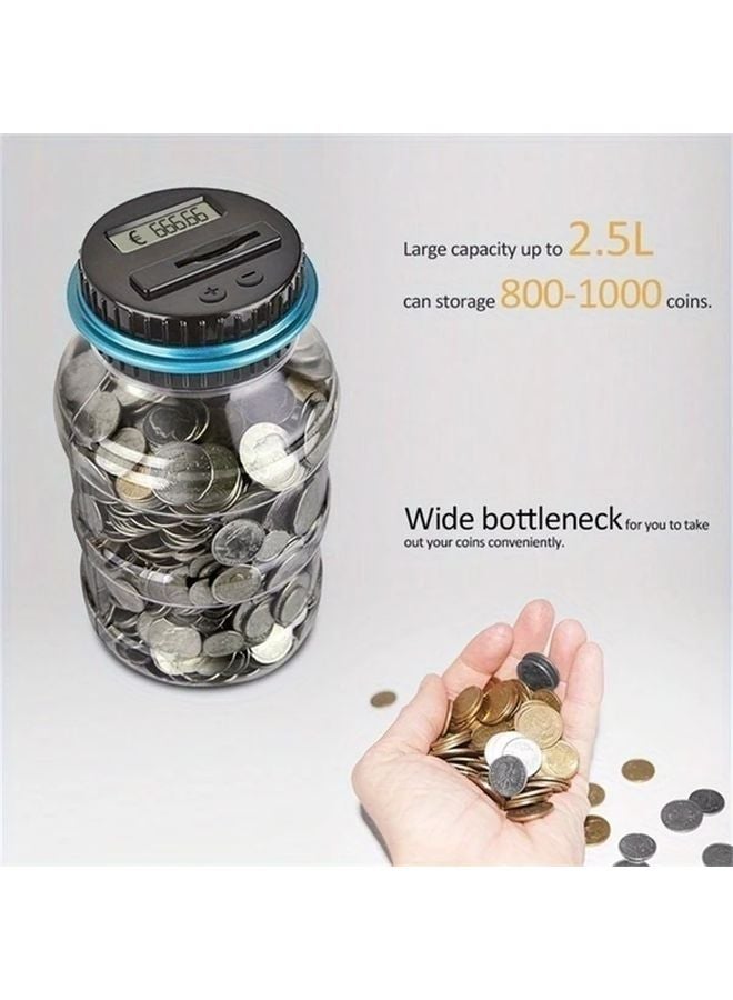 Large LCD Coin Counting Jar Digital Display Transparent Automatic Money Saver EUR Piggy Bank - Image 5